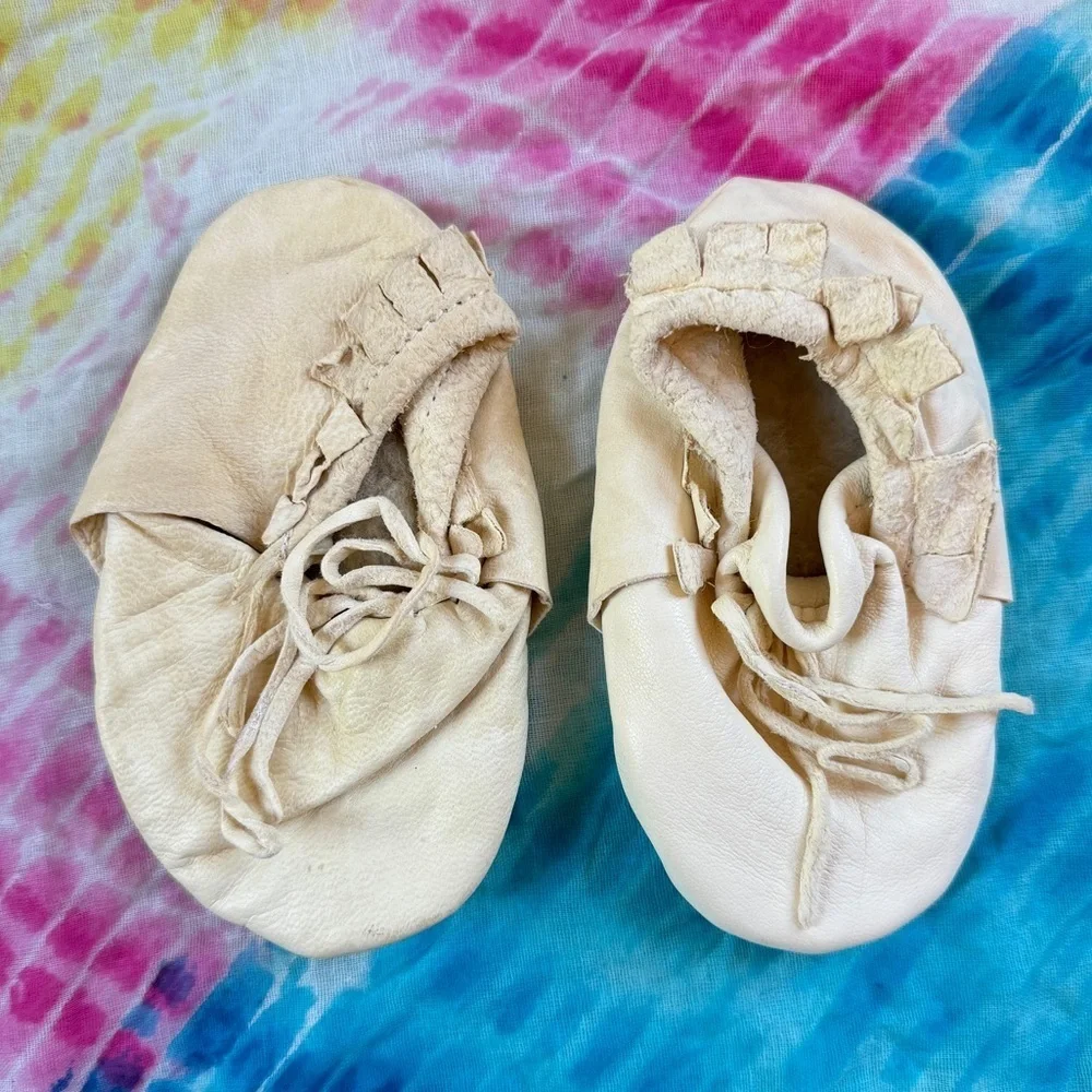 Vintage Baby Leather Moccasins Shoes
